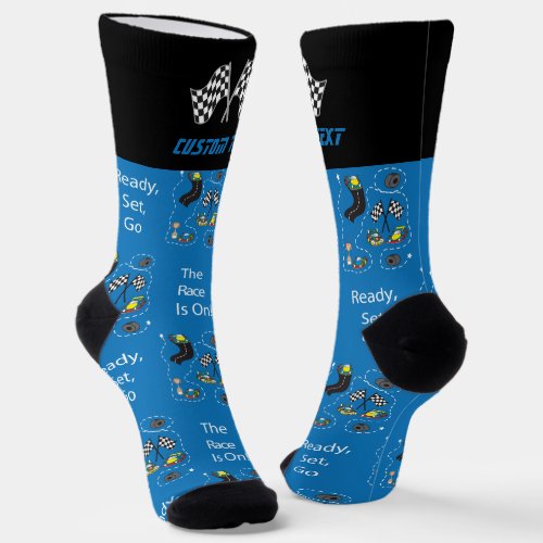 The Race Is On - Blue Socks