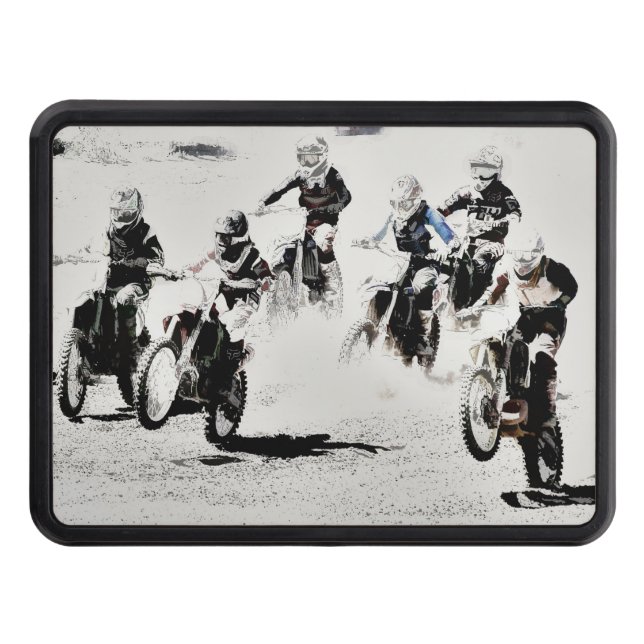 The Race is On - Motocross Racers Tow Hitch Cover (Front)