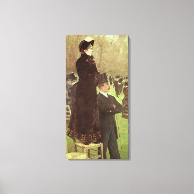 The Races at Auteuil, Paris (oil on canvas) Canvas Print (Front)