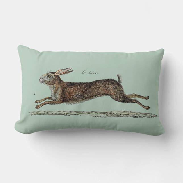 The Racing Hare at Easter Lumbar Pillow (Front)
