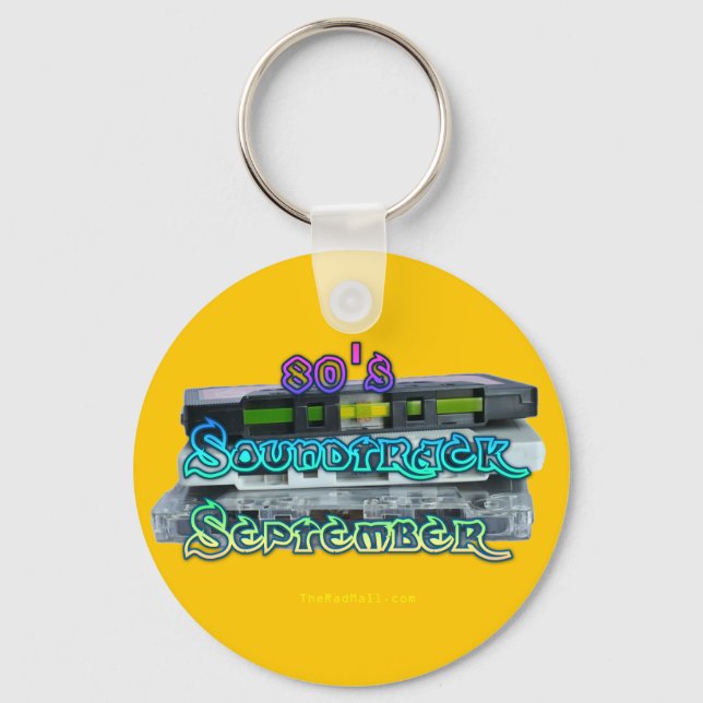 The Rad Mall "80's Soundtrack Sept" Button-style Keychain (Front)