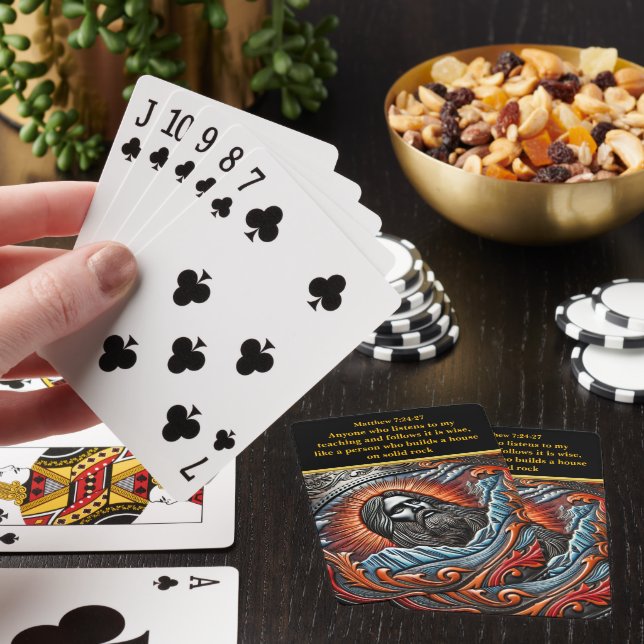 The Radiant Christ Over Peaks Poker Cards (In Situ)