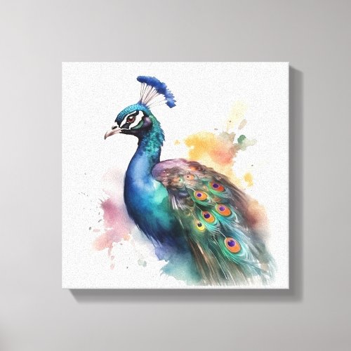 THE RADIANT PLUMAGE OF THE PEACOCK CANVAS PRINT