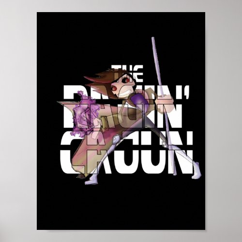 The Ragin Cajun Gambit Black Background Poster
