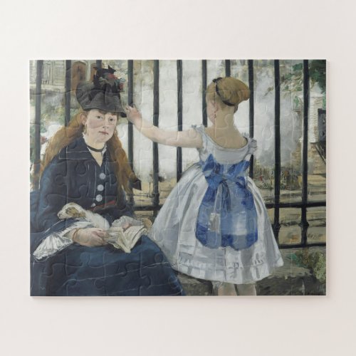 The Railroad _ Manet Impressionist Painting Art Jigsaw Puzzle