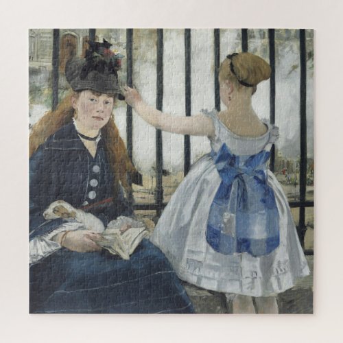 The Railroad _ Manet Impressionist Painting Art Jigsaw Puzzle