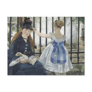 The Railroad - Manet Impressionist Painting Art Postcard