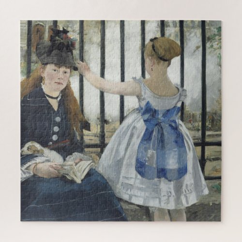 The Railroad _ Manet Impressionist Painting Jigsaw Puzzle