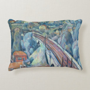 The Railway Bridge at Meulen Decorative Pillow