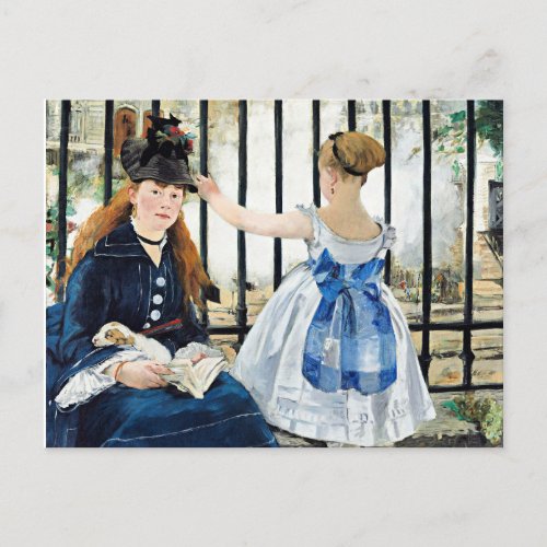 The Railway famous Edouard Manet painting Postcard