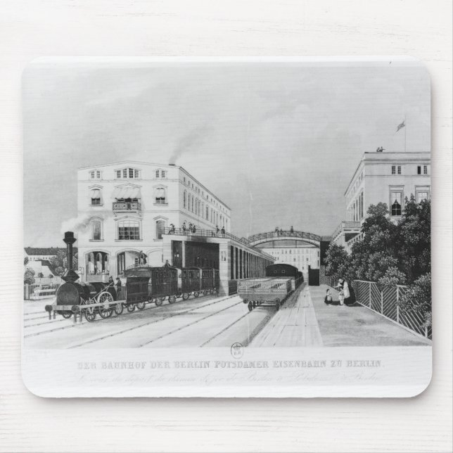The railway station of the train Berlin-Potsdam Mouse Pad (Front)