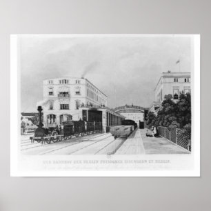 The railway station of the train Berlin-Potsdam Poster