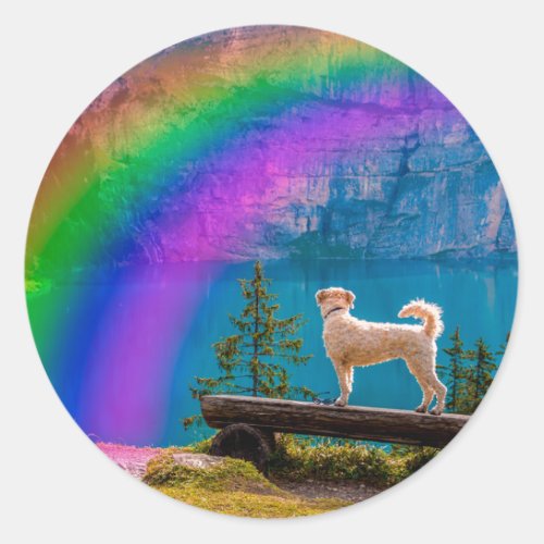 The Rainbow Bridge Poem In Memory of a Pet Classic Round Sticker