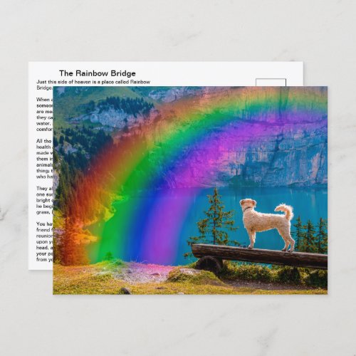 The Rainbow Bridge Poem In Memory of a Pet Tha Postcard