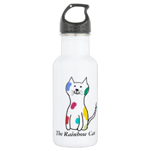 The Rainbow Cat Customizable Water Bottle