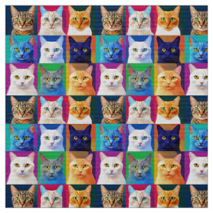 the rainbow cats fabric