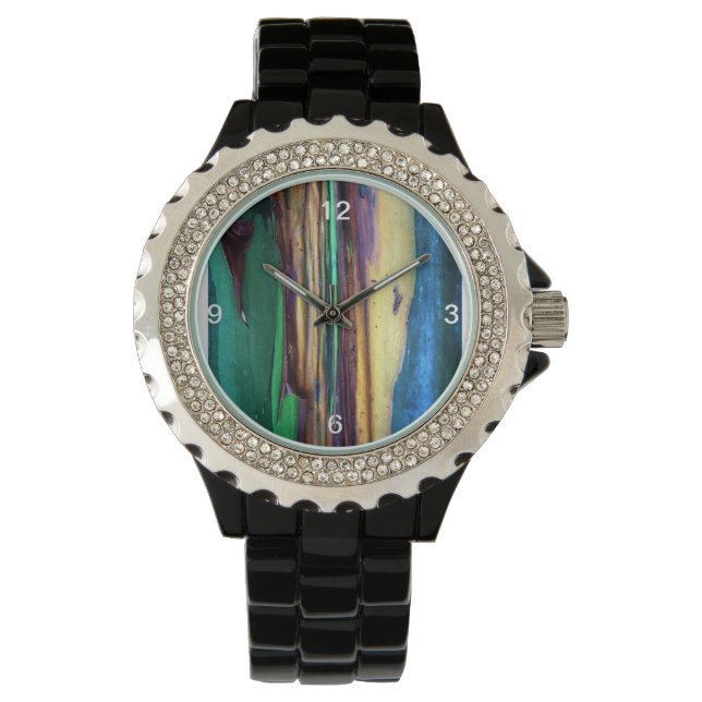 The Rainbow Eucalyptus Tree Rhinestone Watch (Front)
