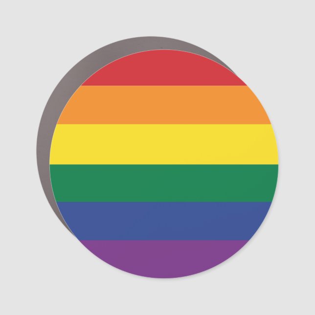 The Rainbow Flag Car Magnet (Front)