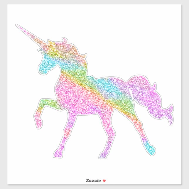 The Rainbow Glitter Unicorn Sticker (Sheet)