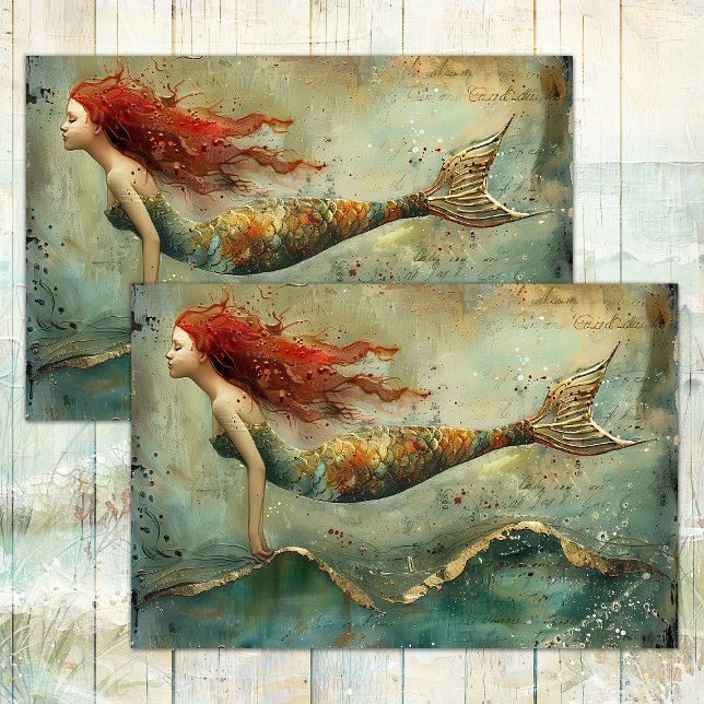 THE RAINBOW MERMAID PAINTING DECOUPAGE TISSUE PAPER (THE RAINBOW MERMAID PAINTING DECOUPAGE TISSUE PAPER)