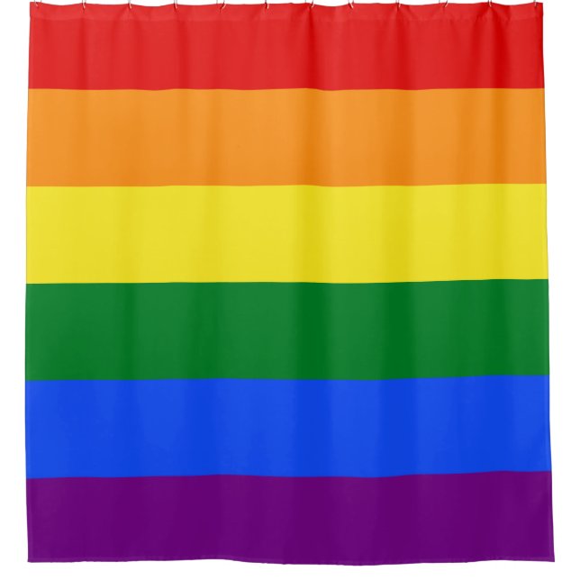 The Rainbow Pride Flag Shower Curtain (Front)