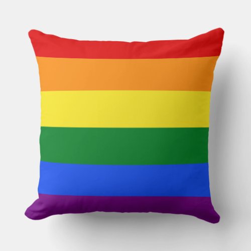 The Rainbow Pride Flag Throw Pillow