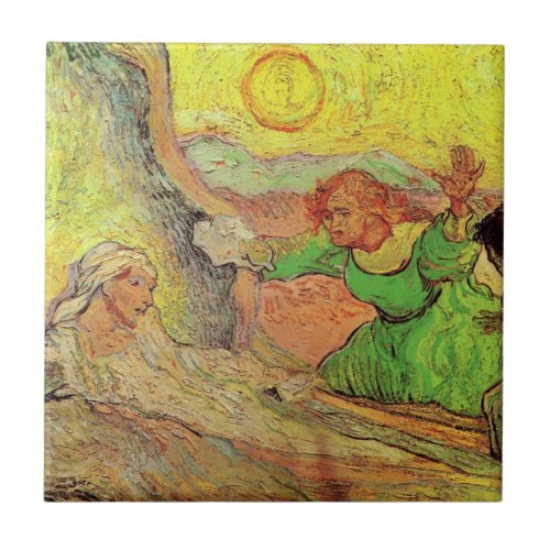 The Raising of Lazarus by Vincent van Gogh Ceramic Tile