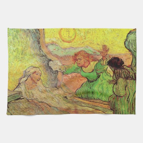 The Raising of Lazarus by Vincent van Gogh Kitchen Towel