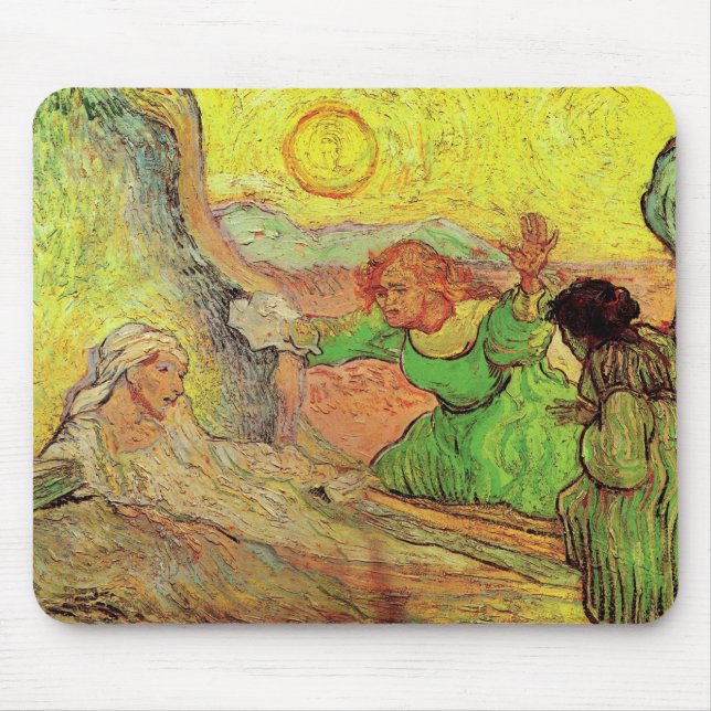 The Raising of Lazarus by Vincent van Gogh Mouse Pad (Front)
