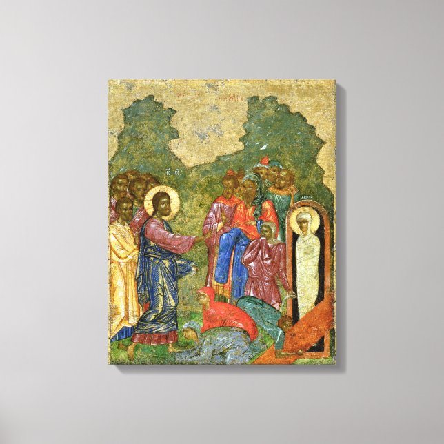 The Raising of Lazarus, Russian icon Canvas Print (Front)