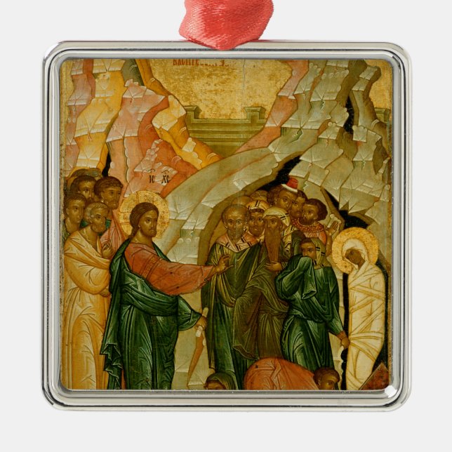 The Raising of Lazarus, Russian icon Metal Ornament (Front)