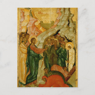 The Raising of Lazarus, Russian icon Postcard