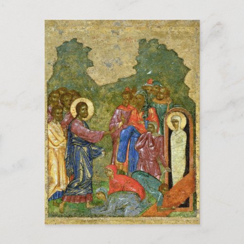The Raising of Lazarus Russian icon Postcard