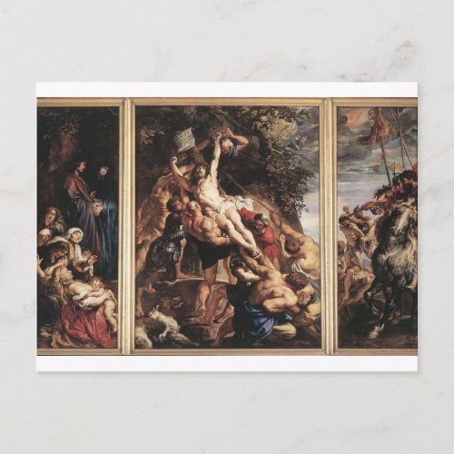 The Raising of the Cross by Peter Paul Rubens Post Postcard