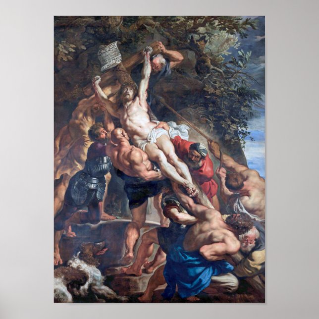 The Raising of the Cross, Rubens Poster (Front)