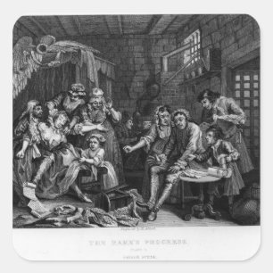 The Rake in Prison, plate VII Square Sticker