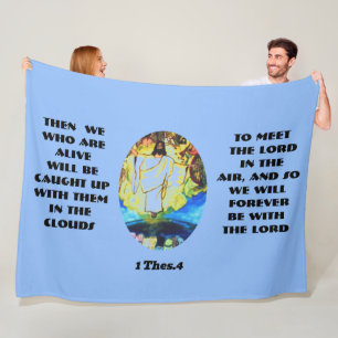 THE RAPTURE BIBLE VERSE FLEECE BLANKET
