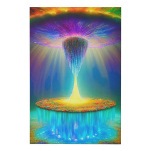 The Rapture Neon Abstract Faux Canvas Wrap