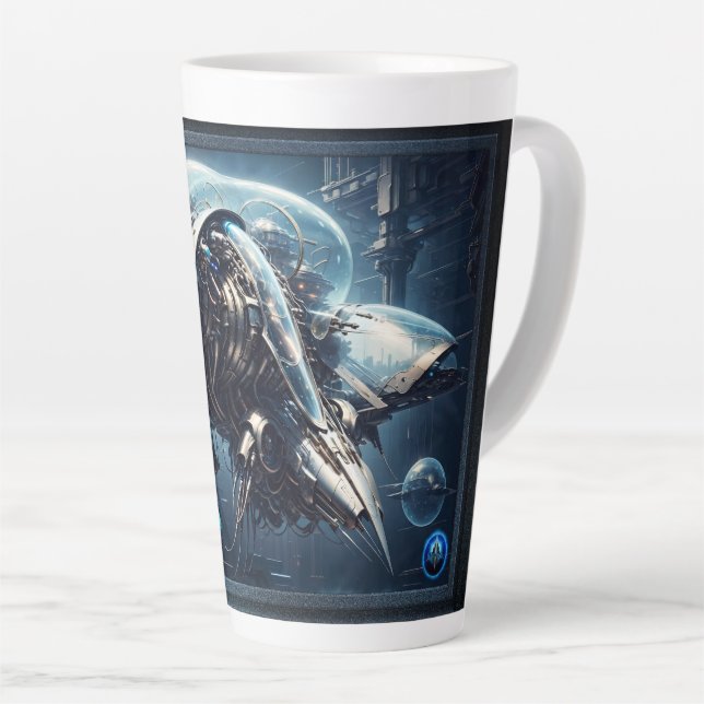 The Raspian Dynamorph Drone AI Art by Xzendor7 Latte Mug (Right Angle)