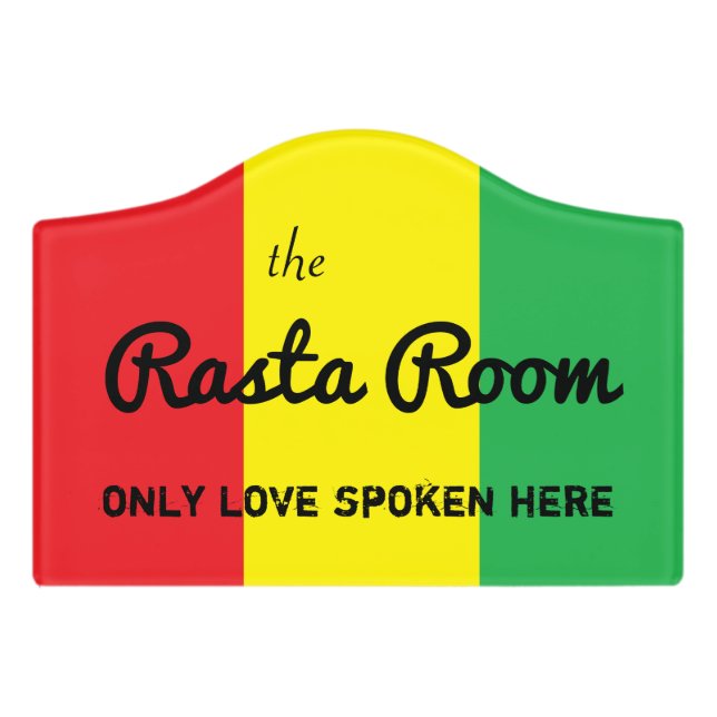 The Rasta Room door sign (Small Crest Front)