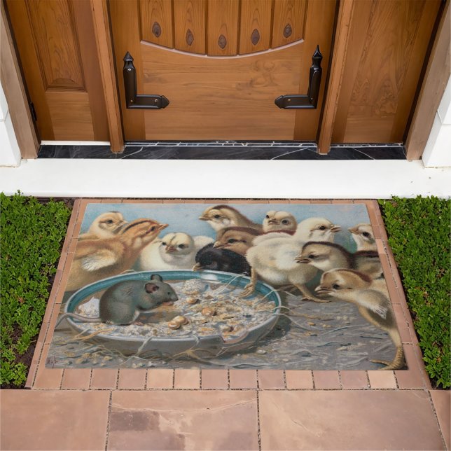 The Rat Eats - Baby chickens Doormat (Outdoor)