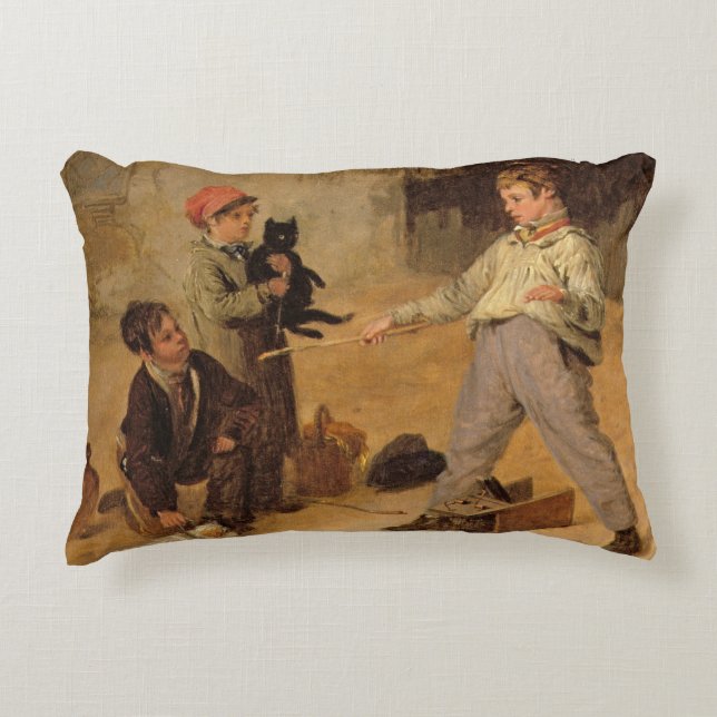 The Rat Trap (oil on panel) Decorative Pillow (Front)