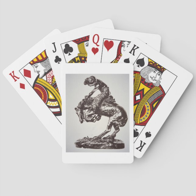 The Rattlesnake, 1905 (bronze) (b/w photo) Poker Cards (Back)