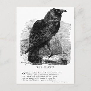 The Raven by Edgar Allen Poe Postcard