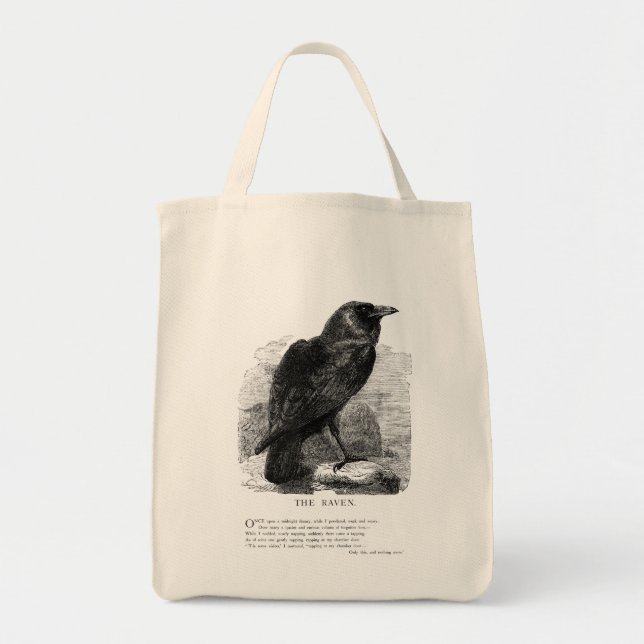 The Raven by Edgar Allen Poe Tote Bag (Front)