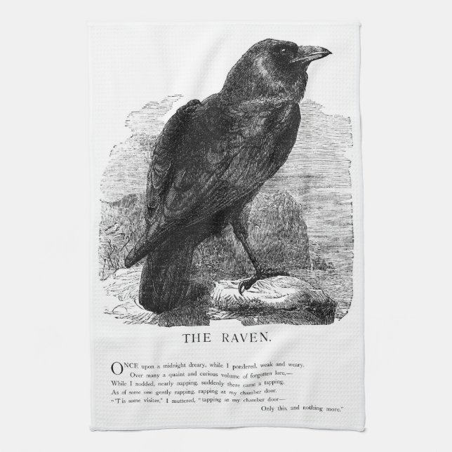 The Raven by Edgar Allen Poe Towel (Vertical)