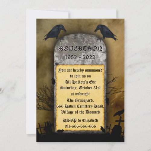 The Raven Cemetery Spooky Tombstone Halloween