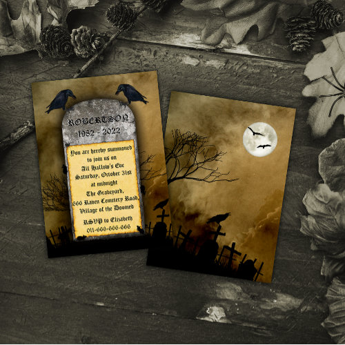 The Raven Cemetery Spooky Tombstone Halloween