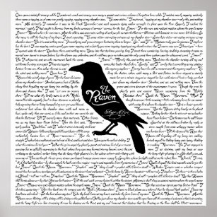 The Raven Complete Poem by Edgar Allan Poe Poster