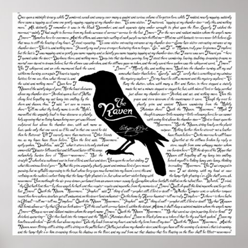 The Raven Complete Poem by Edgar Allan Poe Poster | Zazzle